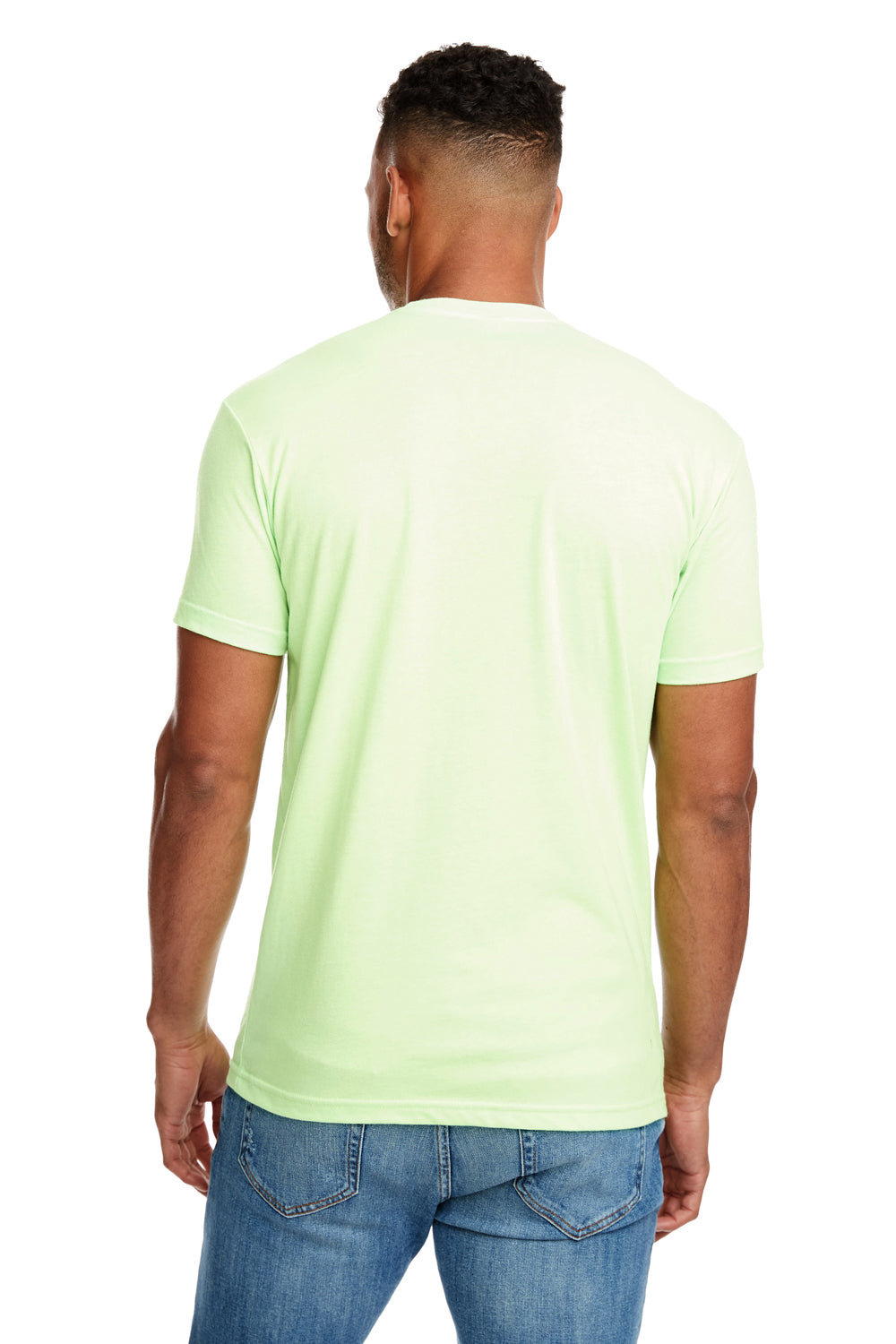 Next Level N6210 Mens CVC Jersey Short Sleeve Crewneck T-Shirt Apple Green Back