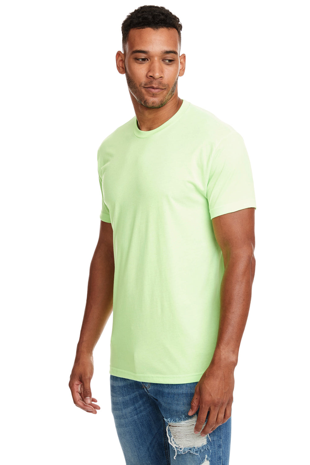 Next Level N6210 Mens CVC Jersey Short Sleeve Crewneck T-Shirt Apple Green Side