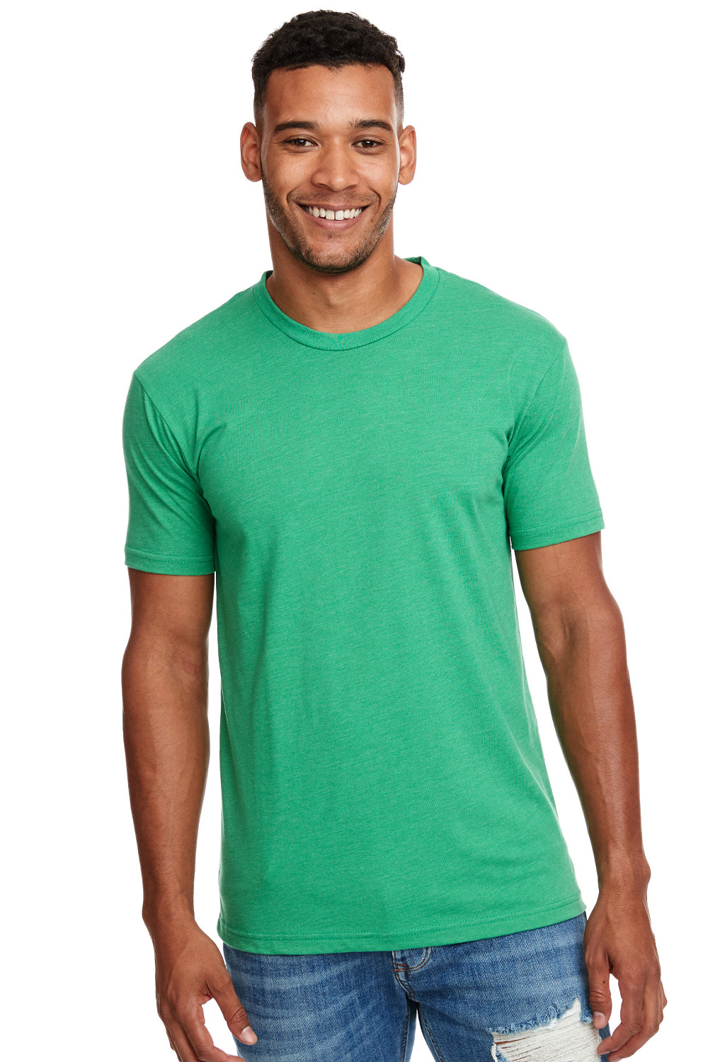Next Level N6210 Mens CVC Jersey Short Sleeve Crewneck T-Shirt Kelly Green Front