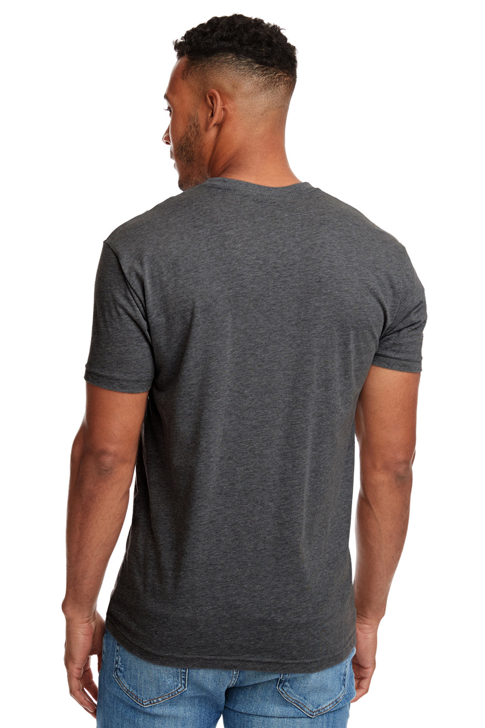 Next Level N6210 Mens CVC Jersey Short Sleeve Crewneck T-Shirt Charcoal Grey Back