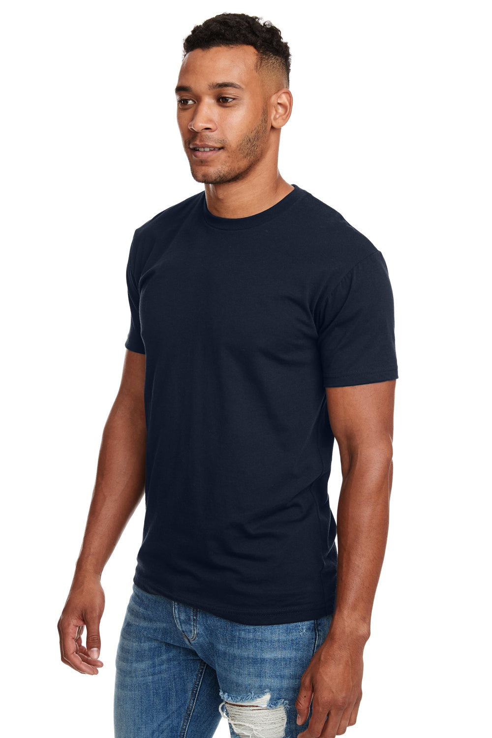 Next Level N6210 Mens CVC Jersey Short Sleeve Crewneck T-Shirt Navy Blue Side