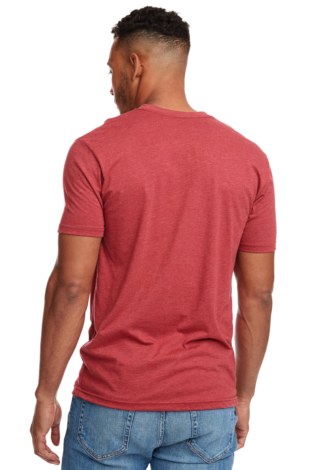 Next Level N6210 Mens CVC Jersey Short Sleeve Crewneck T-Shirt Cardinal Red Back