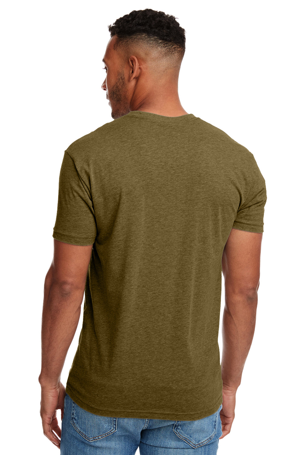 Next Level N6210 Mens CVC Jersey Short Sleeve Crewneck T-Shirt Military Green Back