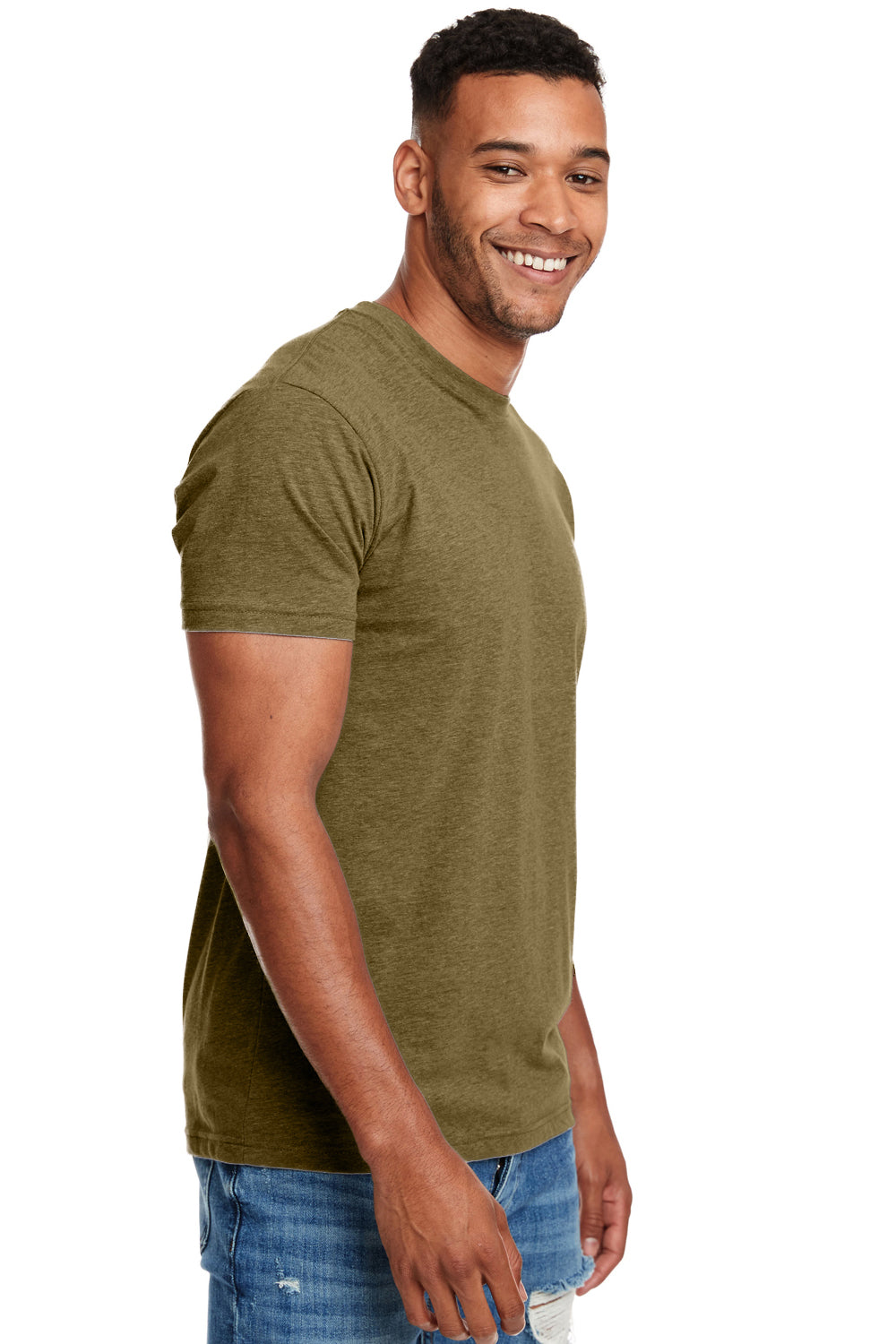 Next Level N6210 Mens CVC Jersey Short Sleeve Crewneck T-Shirt Military Green Side