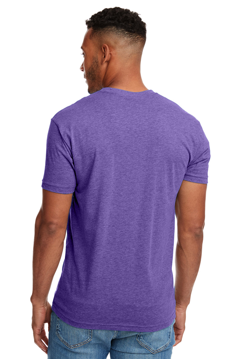 Next Level N6210 Mens CVC Jersey Short Sleeve Crewneck T-Shirt Purple Rush Back