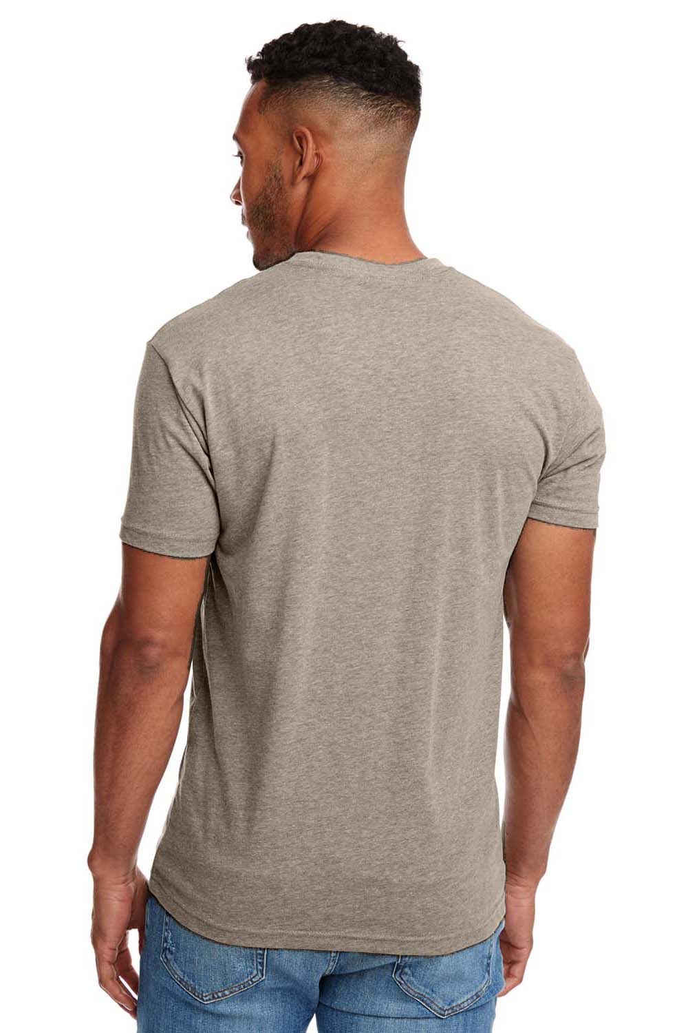 Next Level N6210 Mens CVC Jersey Short Sleeve Crewneck T-Shirt Stone Grey Back