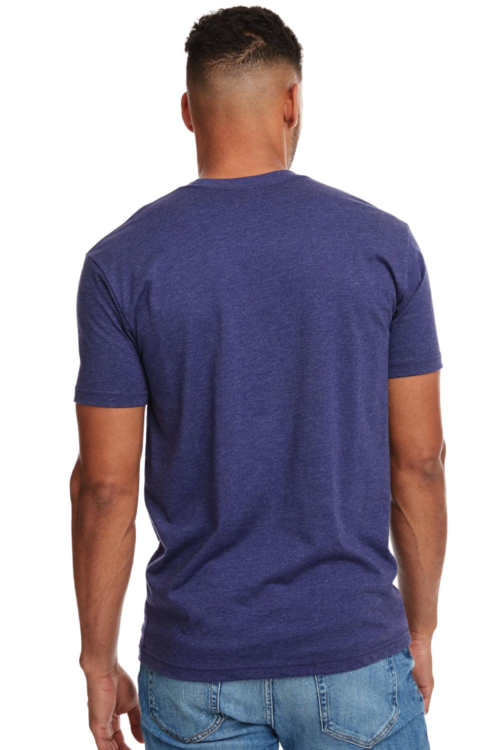 Next Level N6210 Mens CVC Jersey Short Sleeve Crewneck T-Shirt Storm Blue Back