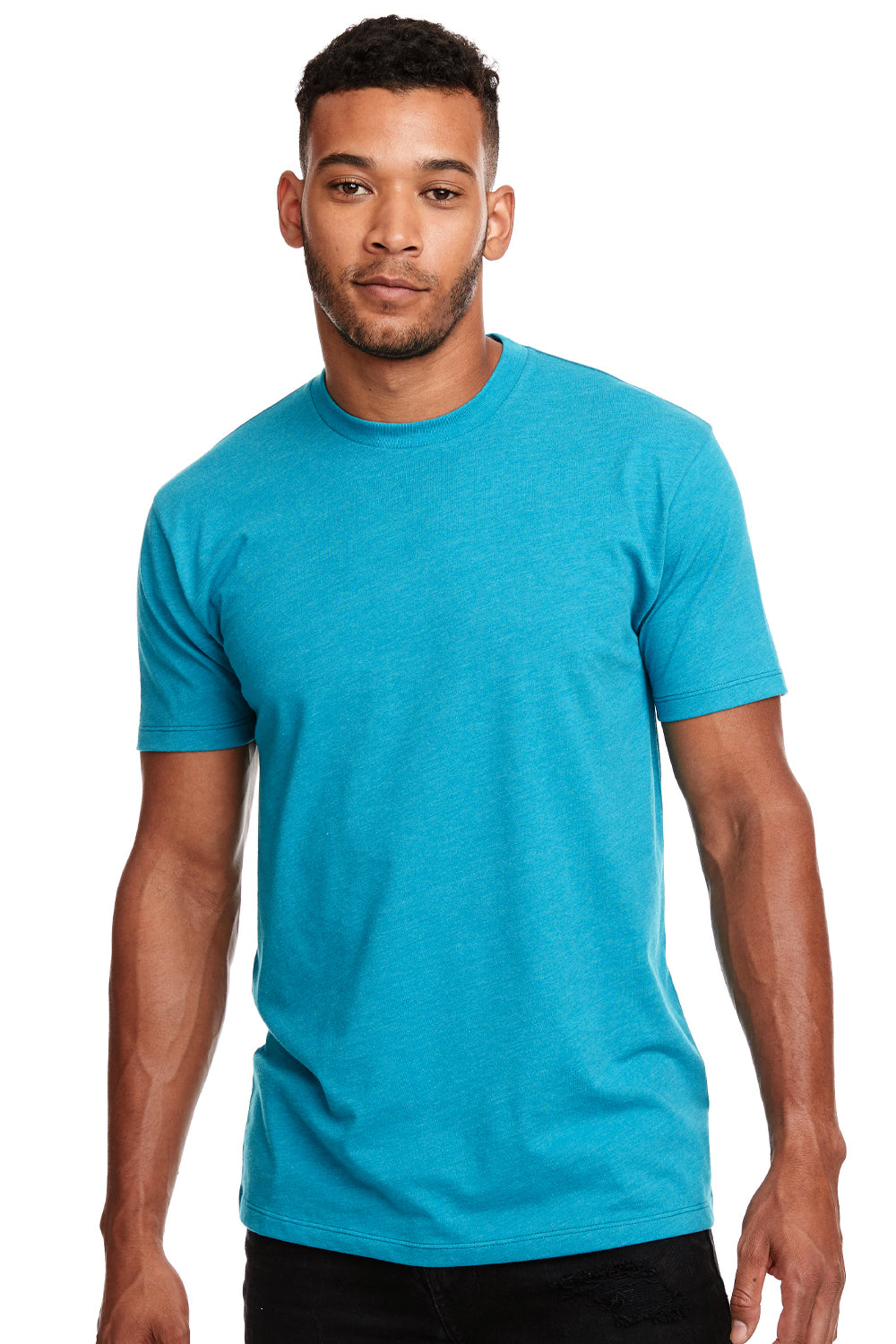 Next Level N6210 Mens CVC Jersey Short Sleeve Crewneck T-Shirt Tahiti Blue Front