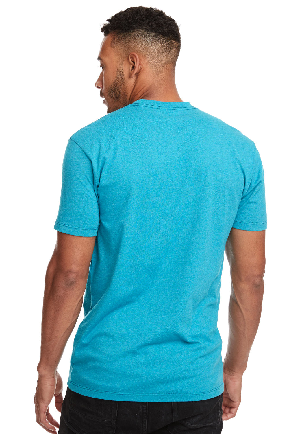 Next Level N6210 Mens CVC Jersey Short Sleeve Crewneck T-Shirt Tahiti Blue Back