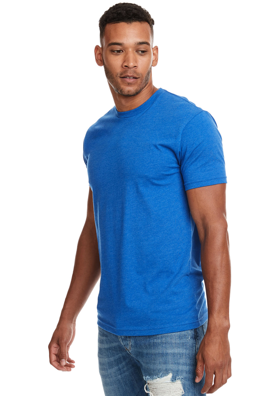 Next Level N6210 Mens CVC Jersey Short Sleeve Crewneck T-Shirt Turquoise Blue Side