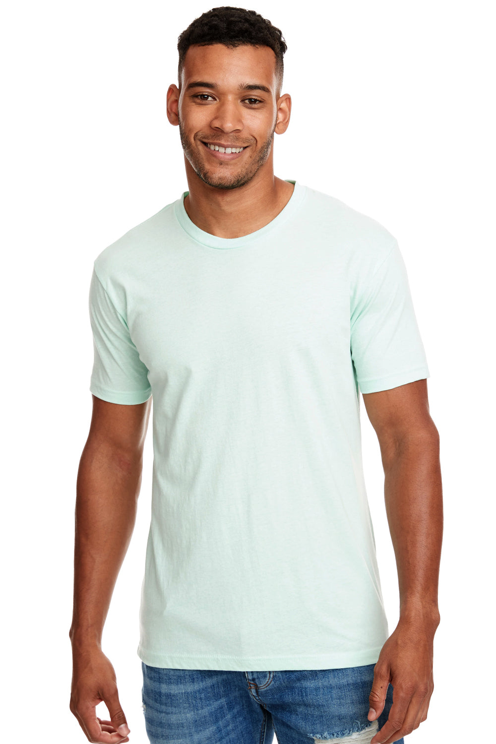 Next Level N6210 Mens CVC Jersey Short Sleeve Crewneck T-Shirt Mint Green Front