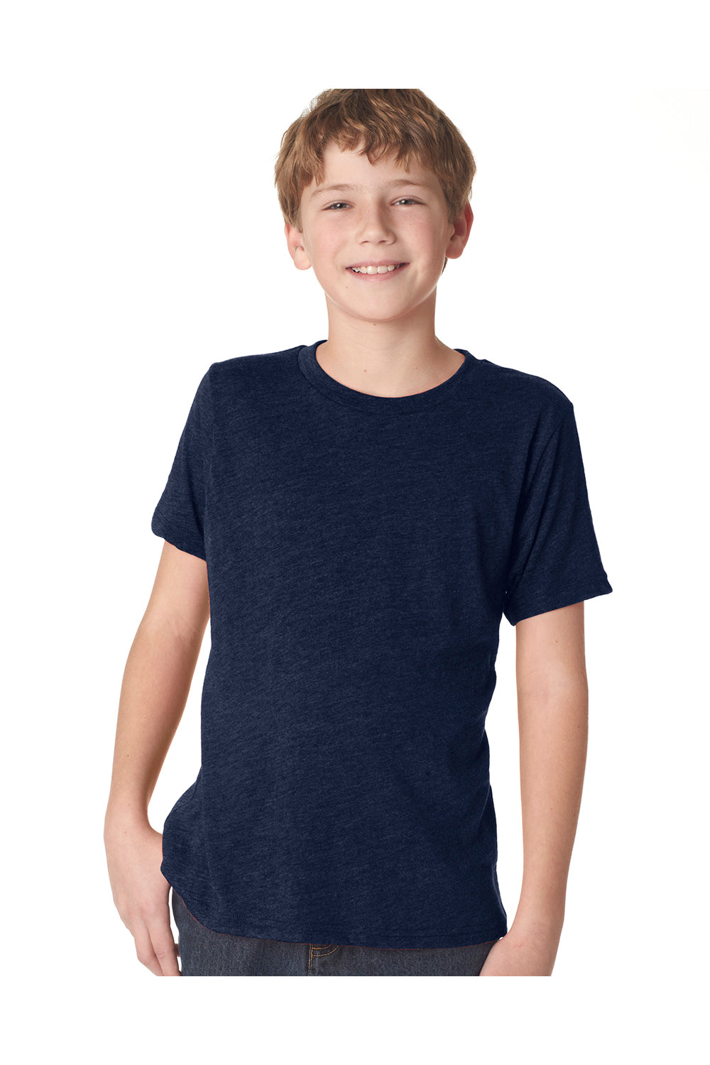 Next Level N6310 Youth Jersey Short Sleeve Crewneck T-Shirt Navy Blue Front