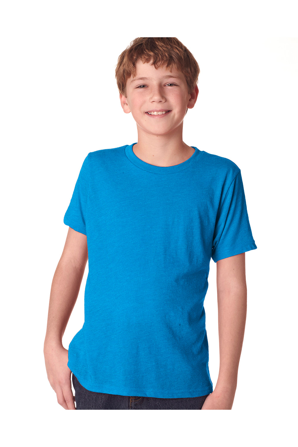 Next Level N6310 Youth Jersey Short Sleeve Crewneck T-Shirt Turquoise Blue Front