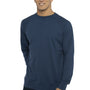 Next Level Mens French Terry Long Sleeve Crewneck T-Shirt - Cool Blue