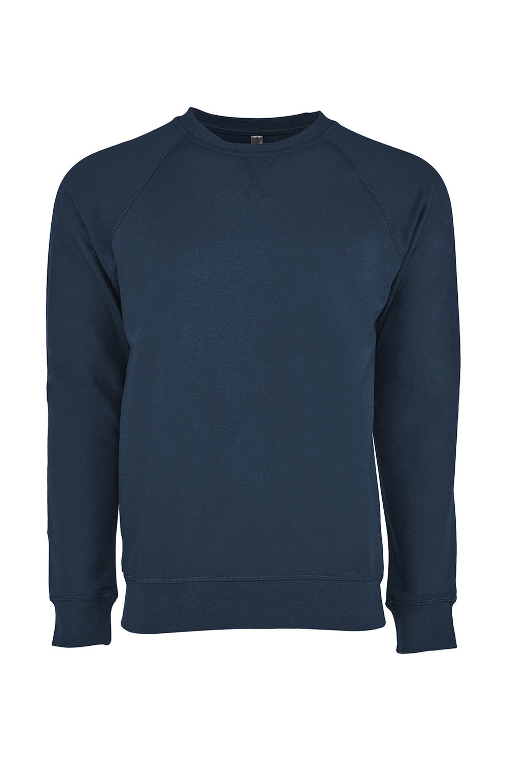 Next Level N9000/9000 Mens French Terry Long Sleeve Crewneck T-Shirt Cool Blue Flat Front