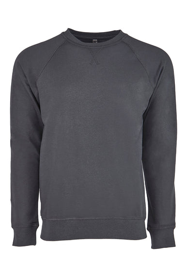 Next Level N9000 Mens French Terry Long Sleeve Crewneck T-Shirt Heavy Metal Grey Front