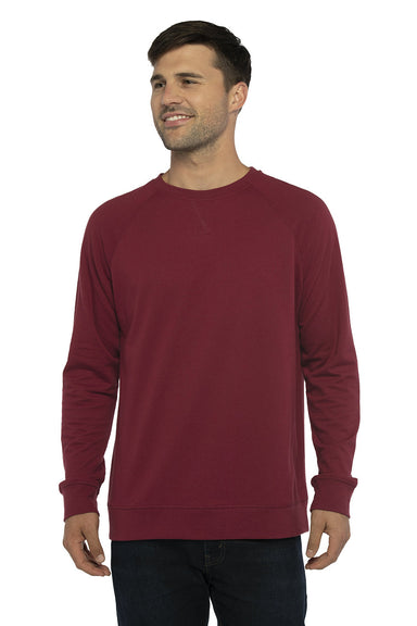 Next Level N9000/9000 Mens French Terry Long Sleeve Crewneck T-Shirt Cardinal Red Front