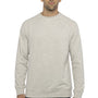 Next Level Mens French Terry Long Sleeve Crewneck T-Shirt - Oatmeal