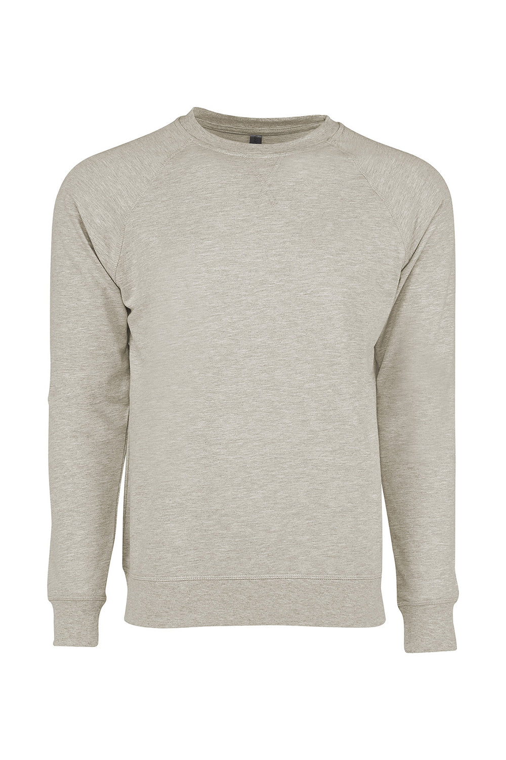 Next Level N9000/9000 Mens French Terry Long Sleeve Crewneck T-Shirt Oatmeal Flat Front