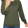 Next Level Mens French Terry Long Sleeve Crewneck T-Shirt - Military Green