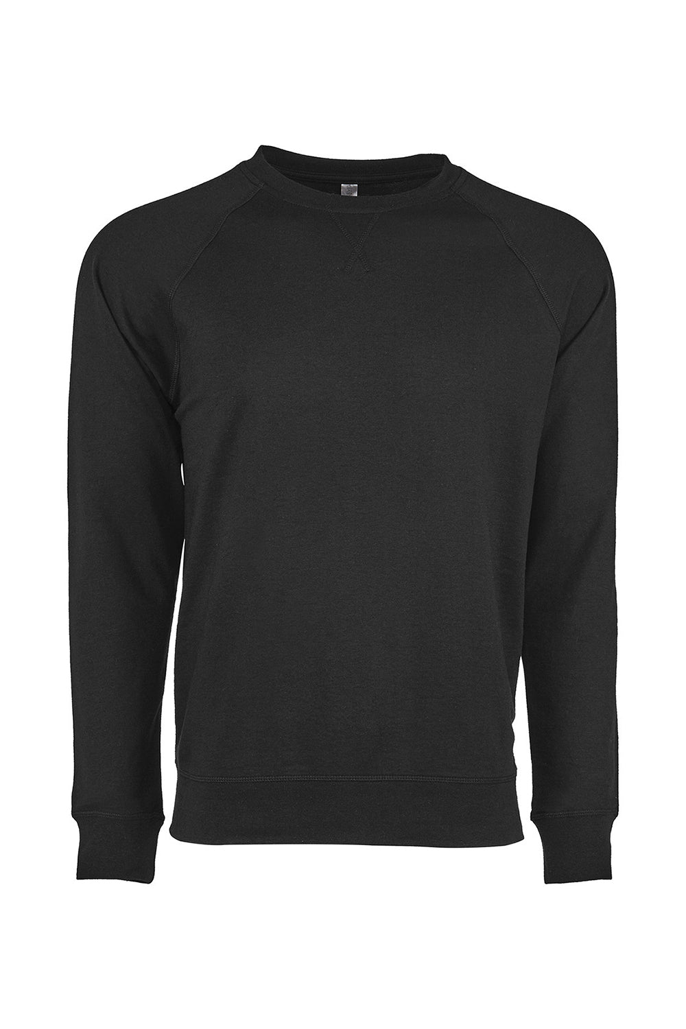 Next Level N9000/9000 Mens French Terry Long Sleeve Crewneck T-Shirt Graphite Black Flat Front
