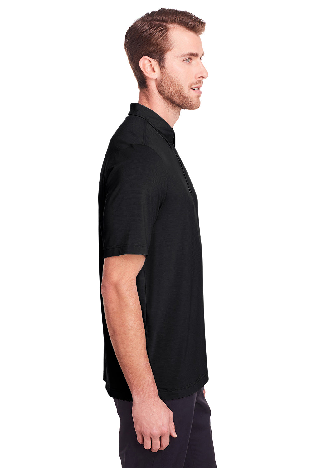 North End NE100 Mens Jaq Performance Moisture Wicking Short Sleeve Polo Shirt Black Side