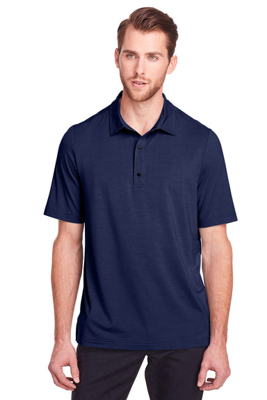 North End NE100 Mens Jaq Performance Moisture Wicking Short Sleeve Polo Shirt Navy Blue Front