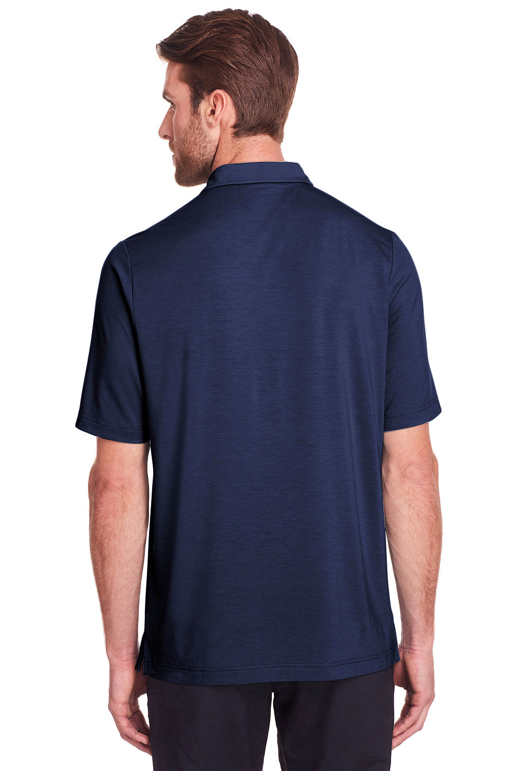 North End NE100 Mens Jaq Performance Moisture Wicking Short Sleeve Polo Shirt Navy Blue Back