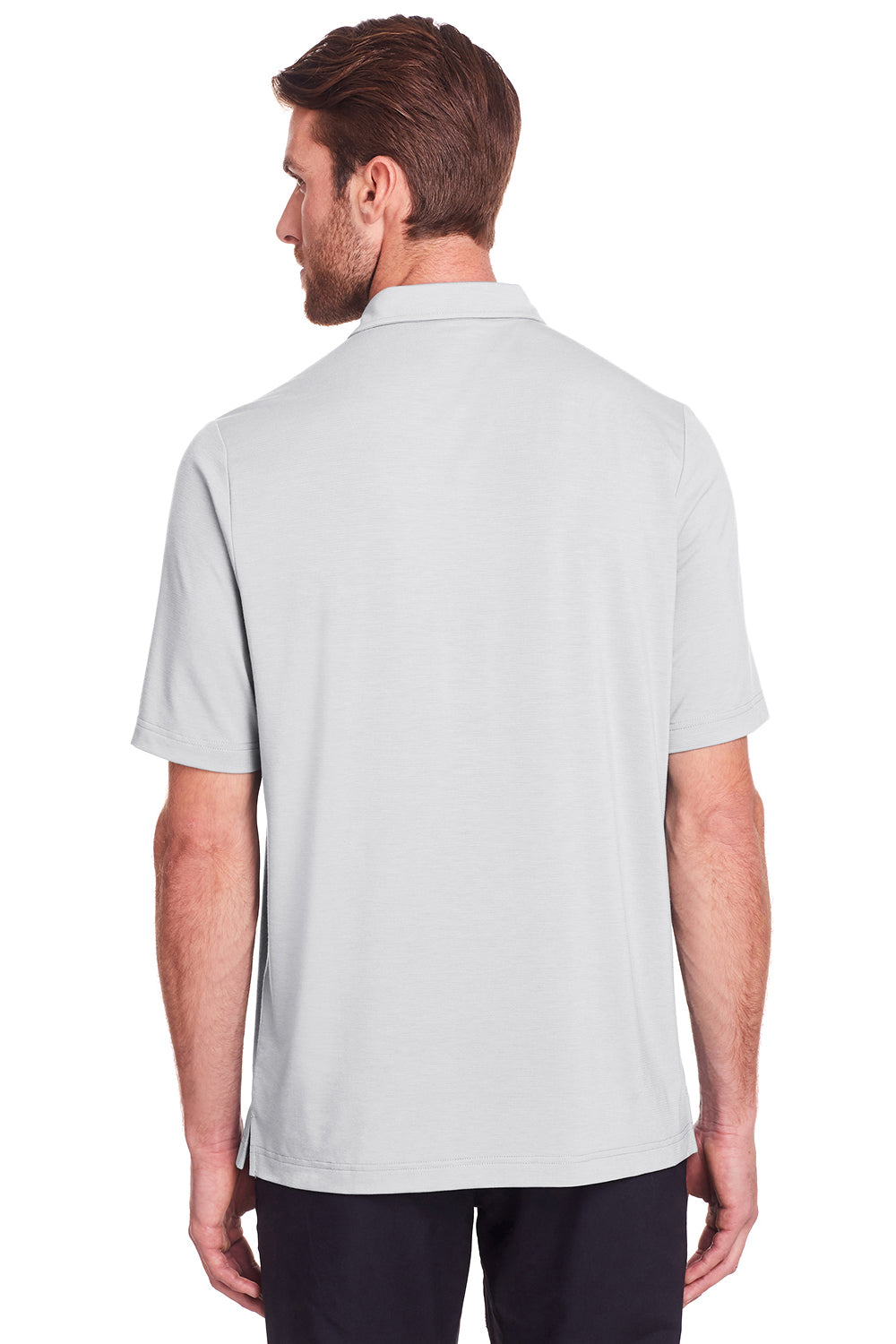 North End NE100 Mens Jaq Performance Moisture Wicking Short Sleeve Polo Shirt Platinum Grey Back