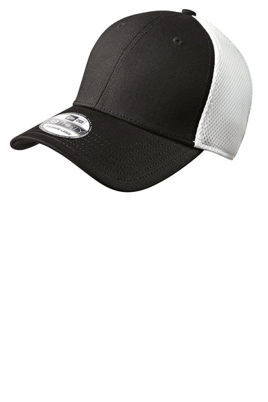 New Era NE1020 Mens Stretch Fit Hat Black/White Front