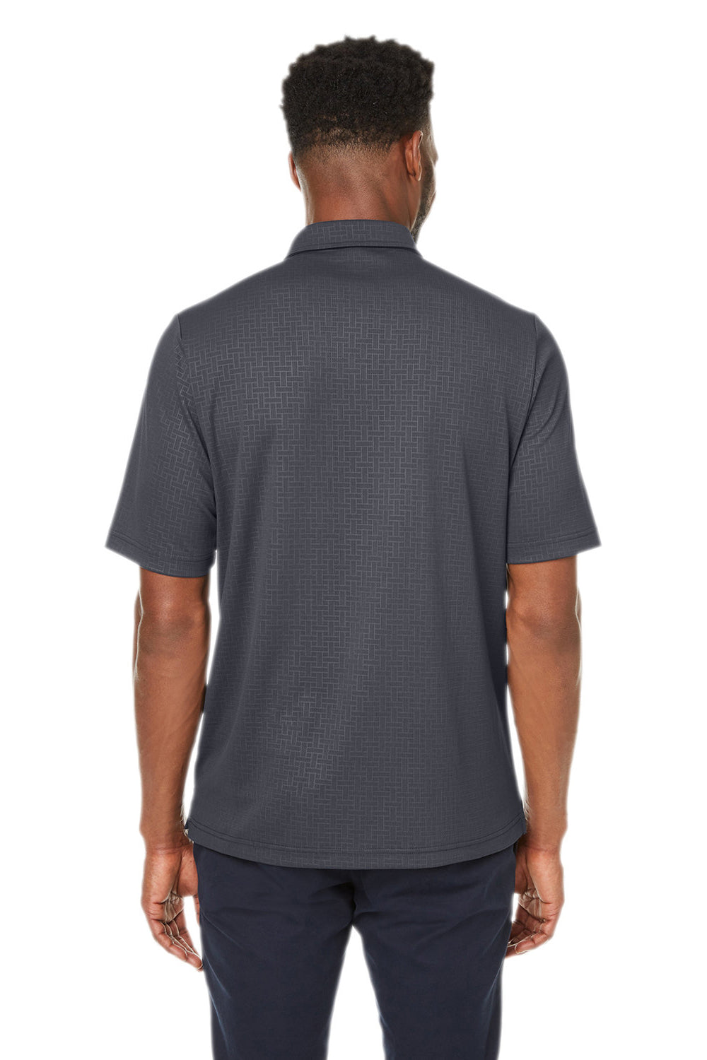 North End NE102 Mens Replay Recycled Short Sleeve Polo Shirt Carbon Grey Back