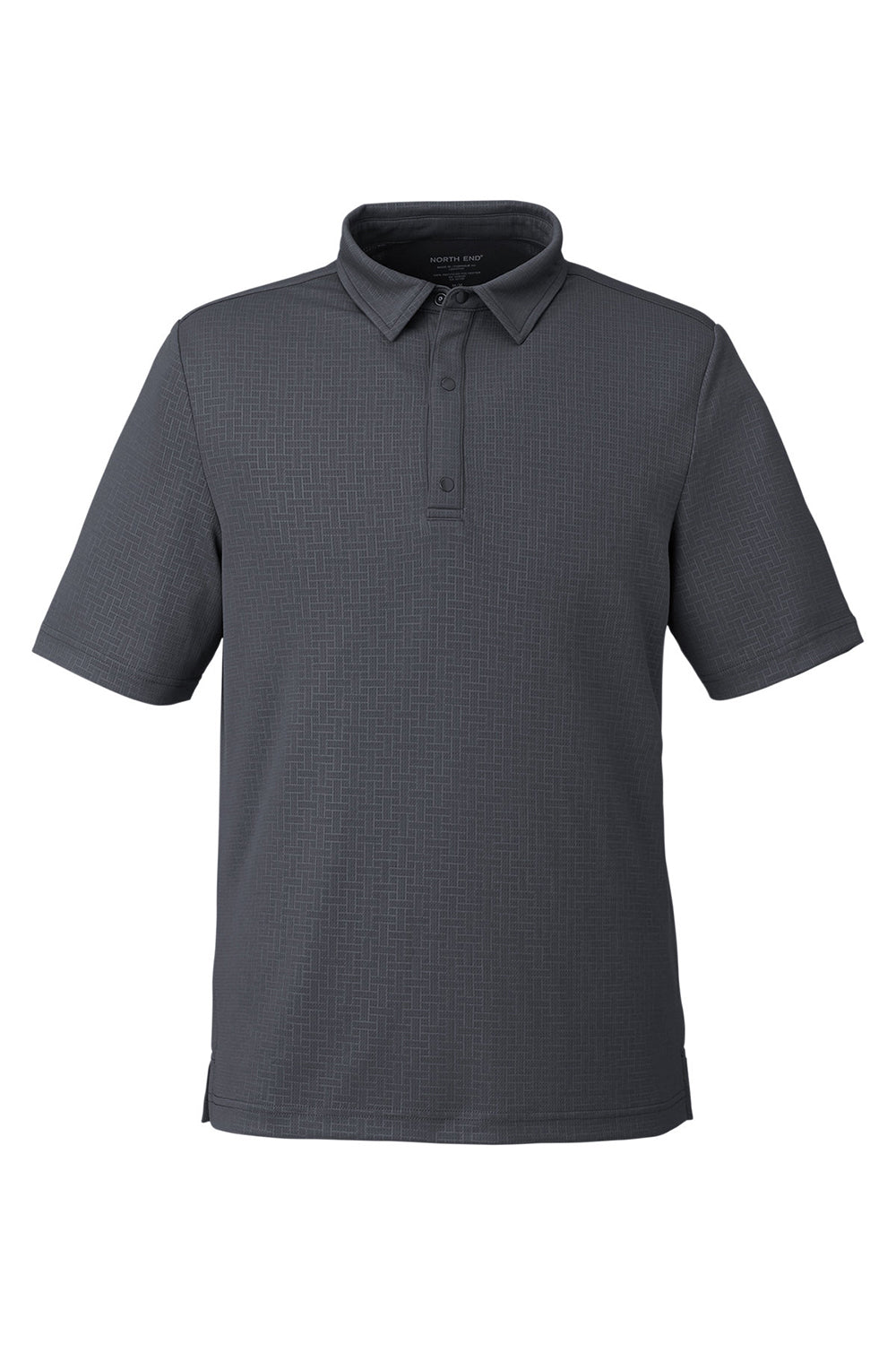 North End NE102 Mens Replay Recycled Short Sleeve Polo Shirt Carbon Grey Flat Front