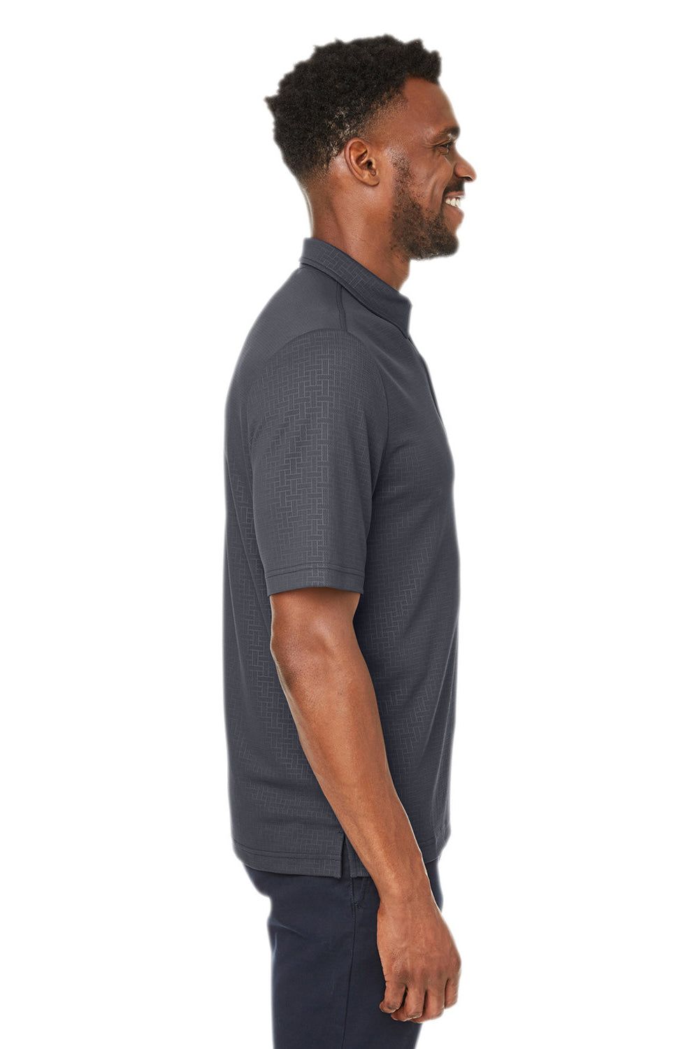 North End NE102 Mens Replay Recycled Short Sleeve Polo Shirt Carbon Grey Side