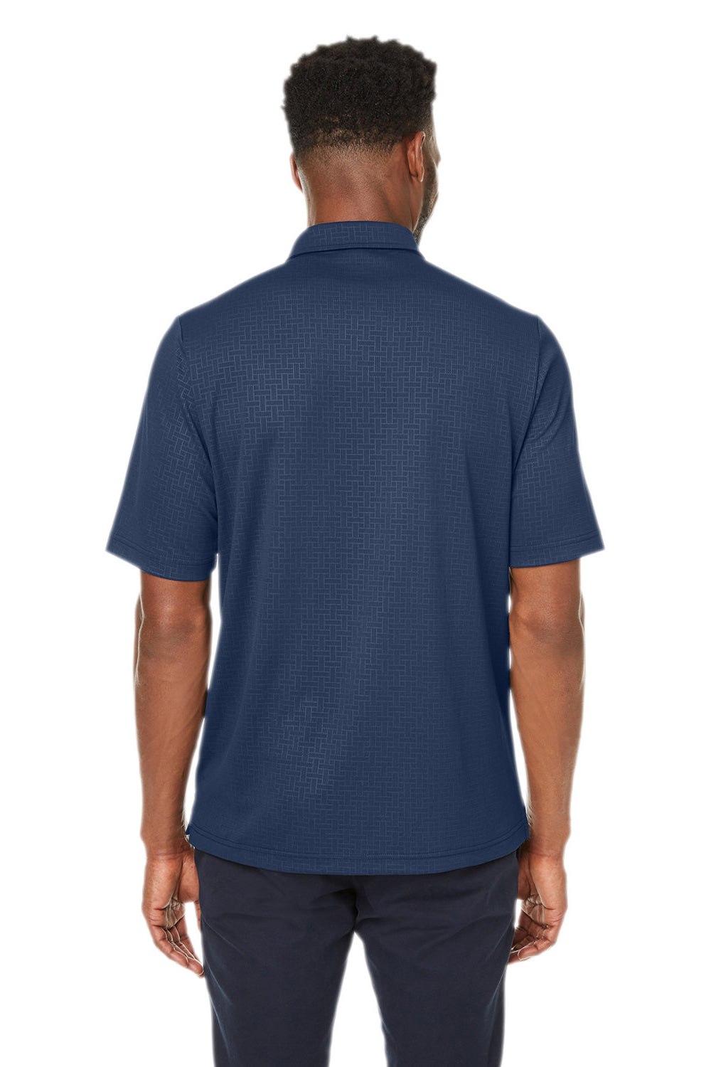 North End NE102 Mens Replay Recycled Short Sleeve Polo Shirt Classic Navy Blue Back