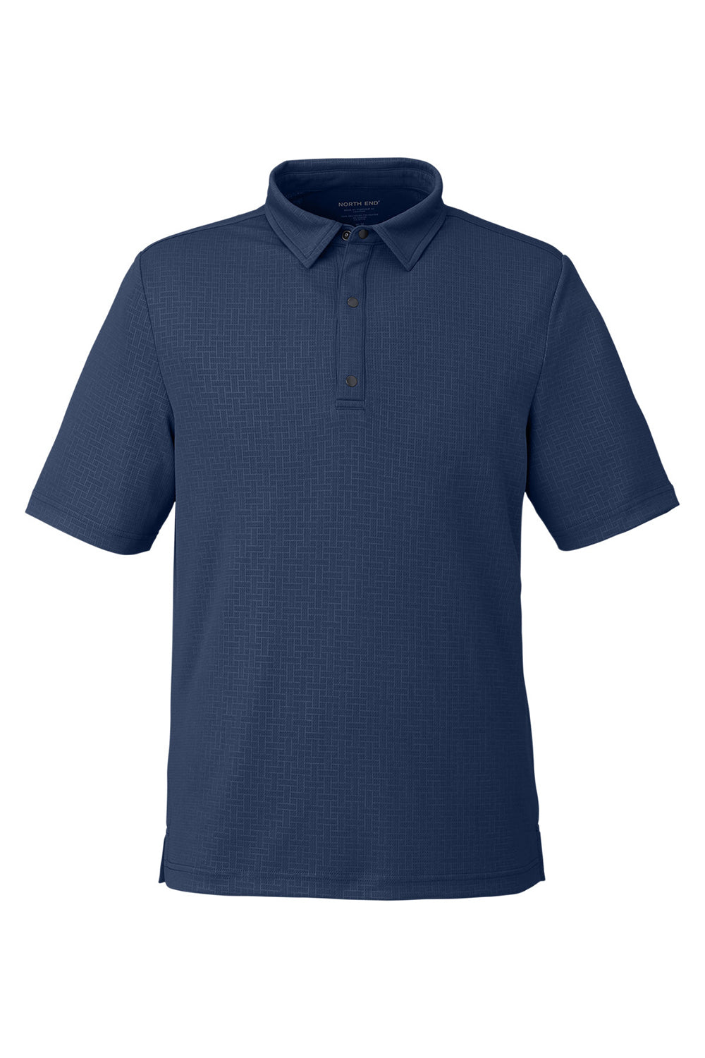 North End NE102 Mens Replay Recycled Short Sleeve Polo Shirt Classic Navy Blue Flat Front