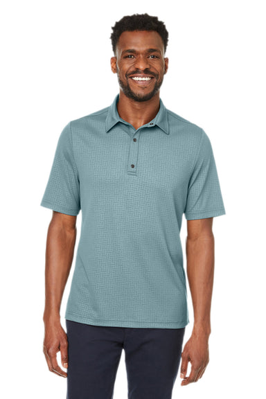 North End NE102 Mens Replay Recycled Short Sleeve Polo Shirt Opal Blue Front