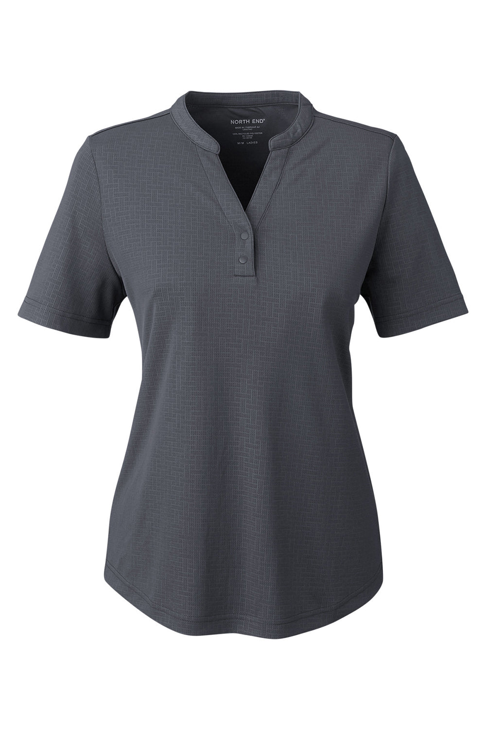 North End NE102W Womens Carbon Grey Replay Recycled Moisture Wicking Short  Sleeve Polo Shirt —