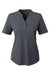 North End NE102W Womens Replay Recycled Short Sleeve Polo Shirt Carbon Grey Flat Front