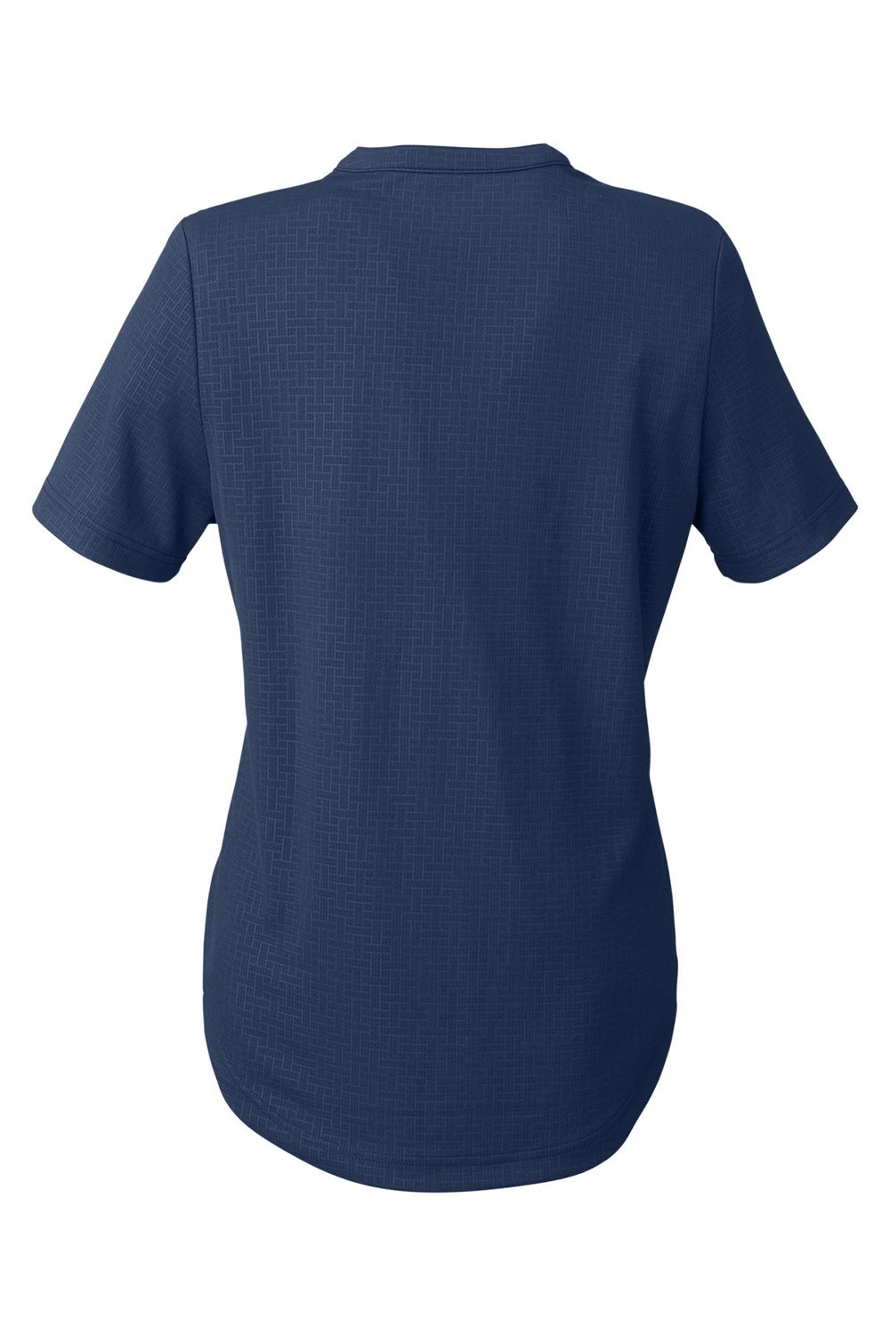 North End NE102W Womens Replay Recycled Short Sleeve Polo Shirt Classic Navy Blue Flat Back