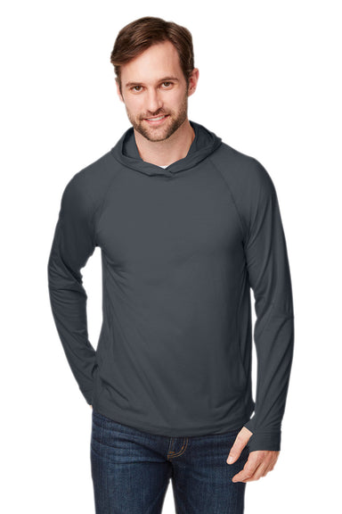 North End NE105 Mens Jaq Stretch Performance Hooded T-Shirt Hoodie Carbon Grey Front