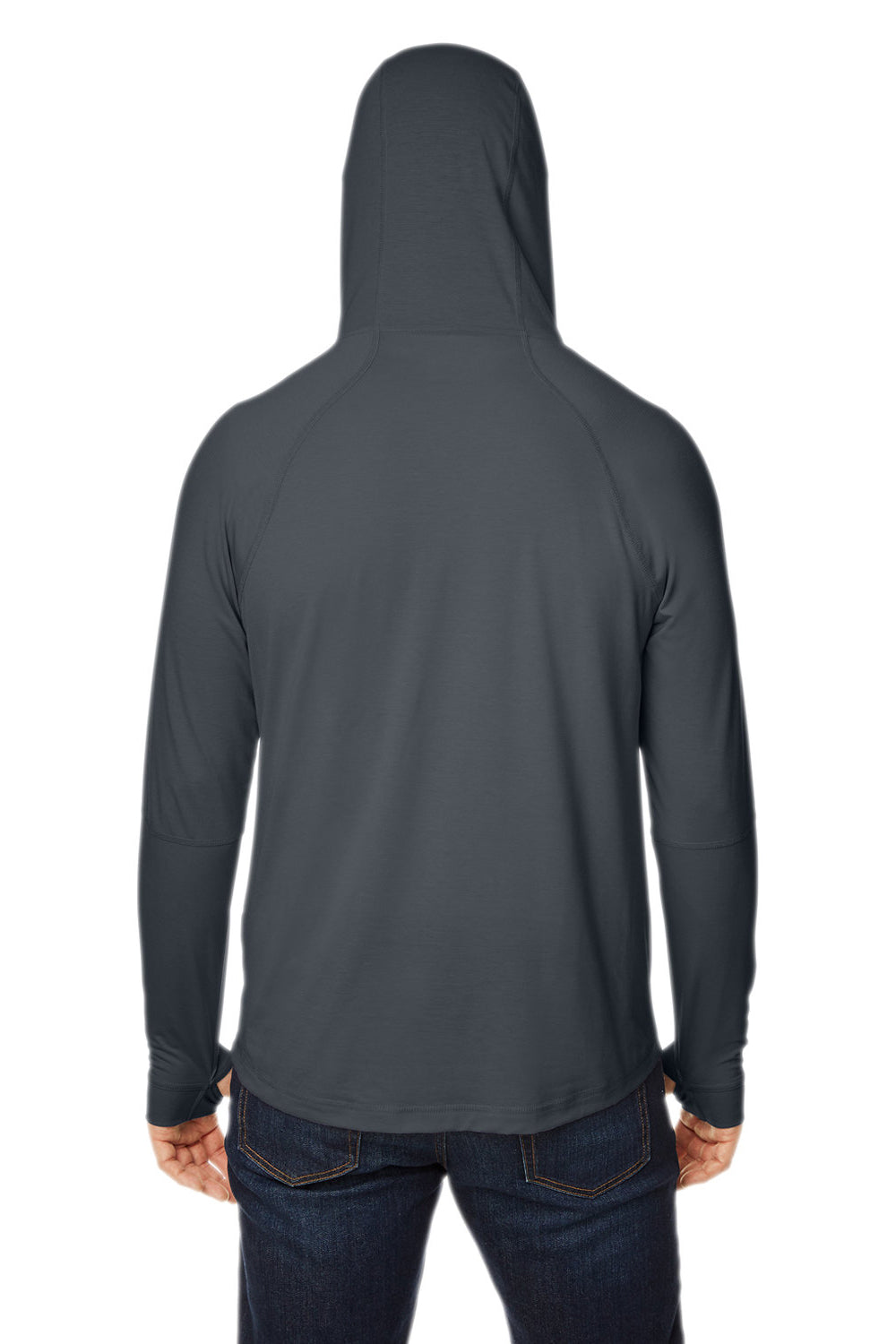 North End NE105 Mens Jaq Stretch Performance Hooded T-Shirt Hoodie Carbon Grey Back