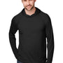 North End Mens Jaq Stretch Performance Moisture Wicking Long Sleeve Hooded T-Shirt Hoodie - Black - NEW