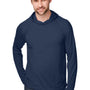 North End Mens Jaq Stretch Performance Moisture Wicking Long Sleeve Hooded T-Shirt Hoodie - Classic Navy Blue - NEW