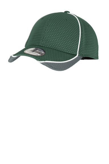 New Era NE1070 Mens Moisture Wicking Stretch Fit Hat Forest Green/Graphite Grey/White Front