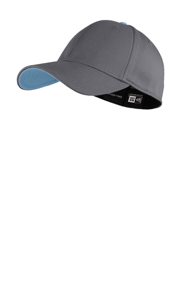 New Era NE1100 Mens Stretch Fit Hat Graphite Grey/Carolina Blue Front