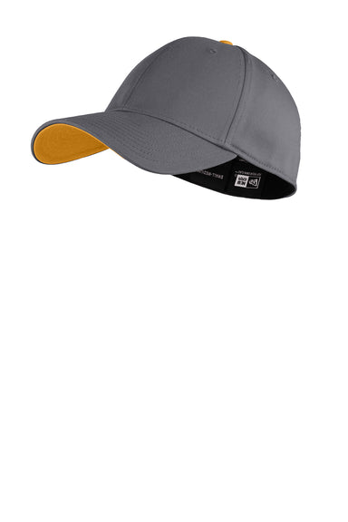 New Era NE1100 Mens Stretch Fit Hat Graphite Grey/Gold Front