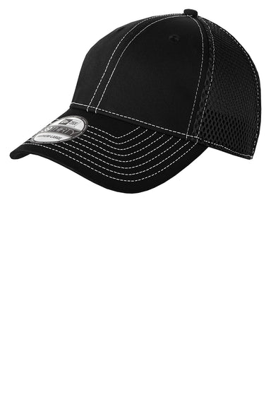 New Era NE1120 Mens Stretch Fit Hat Black/White Front