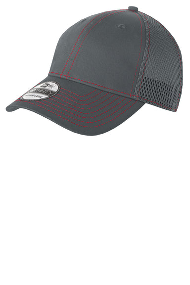 New Era NE1120 Mens Stretch Fit Hat Graphite Grey/Red Front