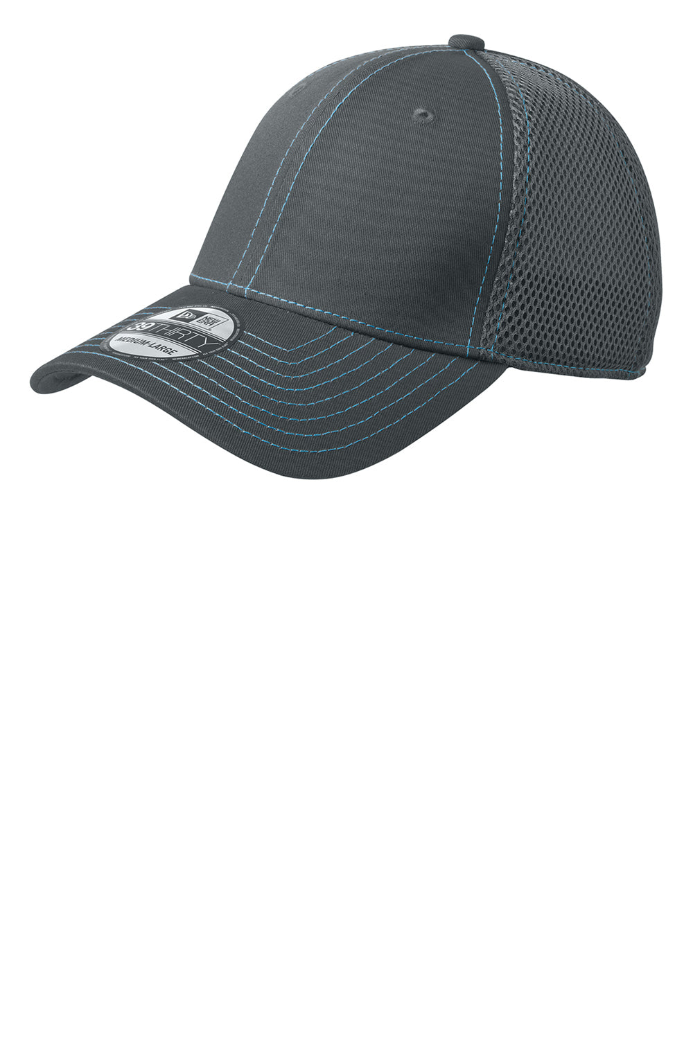 New Era NE1120 Mens Stretch Fit Hat Graphite Grey/Vice Blue Front