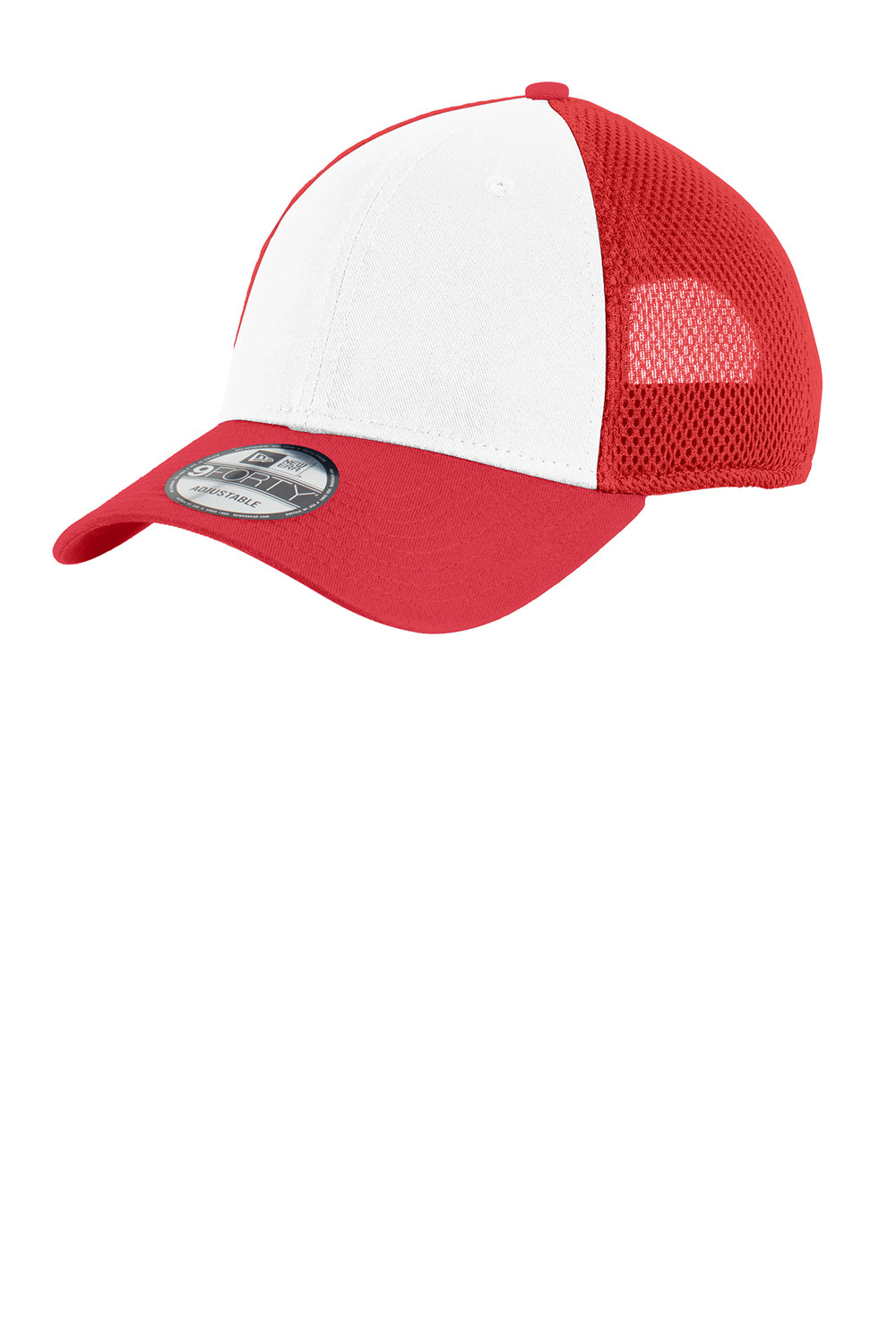 New Era NE204 Mens Adjustable Hat White/Red Front